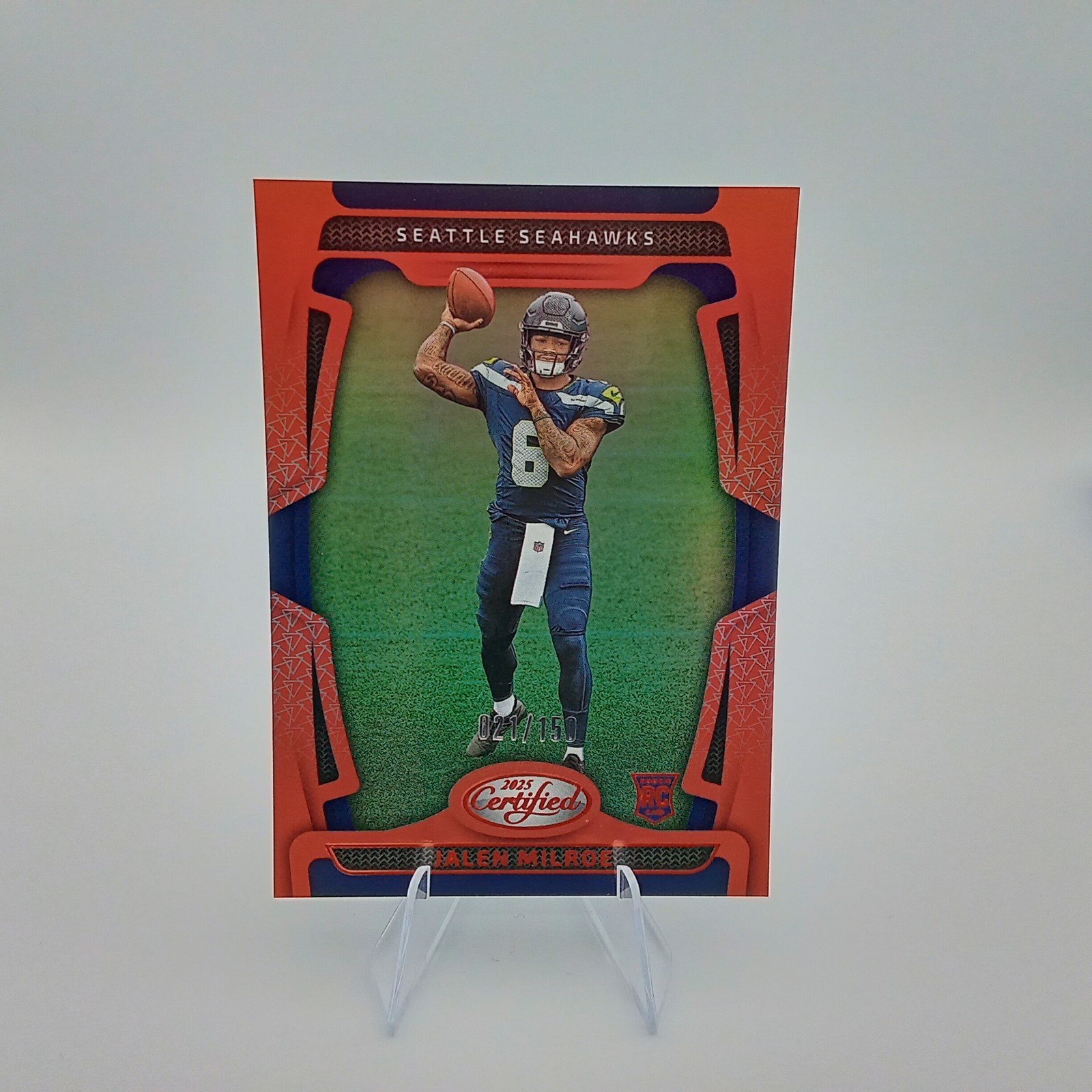 2025 Panini Certified #155 Jalen Milroe Mirror Orange Rookie #/150