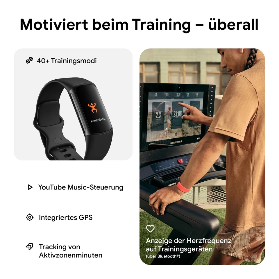 Google Fitbit Charge 6 Aktivitätstracker, 7 Tage Akku, Google Wallet und Maps - Bild 3 von 4