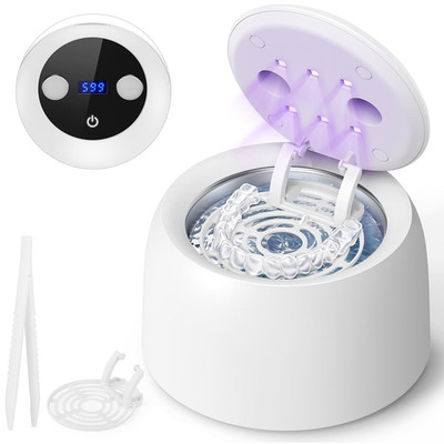 Ultrasonic Retainer Cleaner - 45±3kHz, 3 Modes with Digital Timer, 6 UVC+UVA Lam