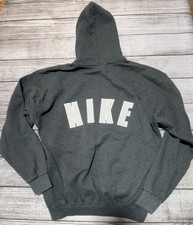 VTG 90s Nike USA Made Center Swoosh Mini Swoosh Hoodie With Spell Out M/L Rare