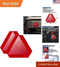 Diamond Grade 2PCS Slow Moving Vehicle Safety Signs - 600ft Visibility, Red