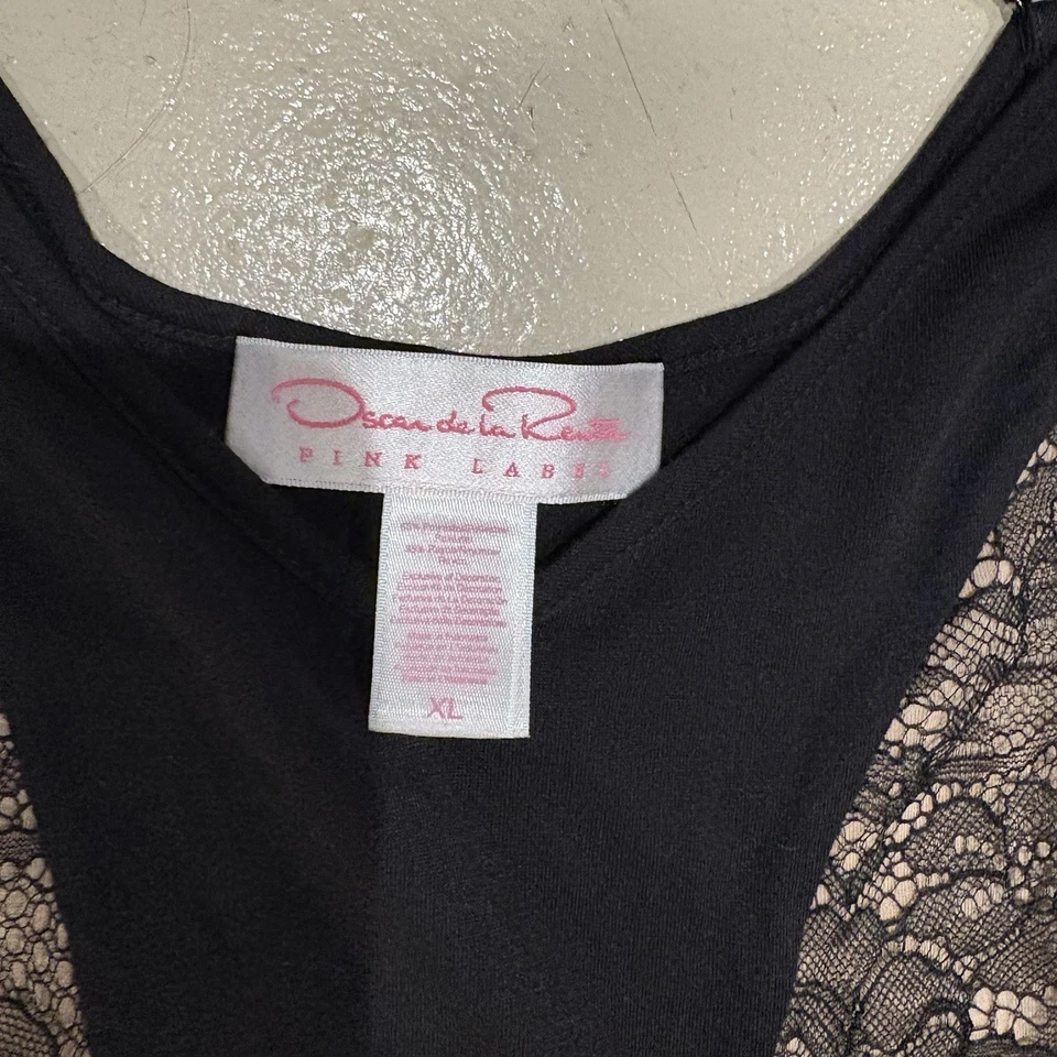 Oscar de La Renta 黑色花卉吊带睡衣懒人鞋 XL 码 — 第 3/4 张图片