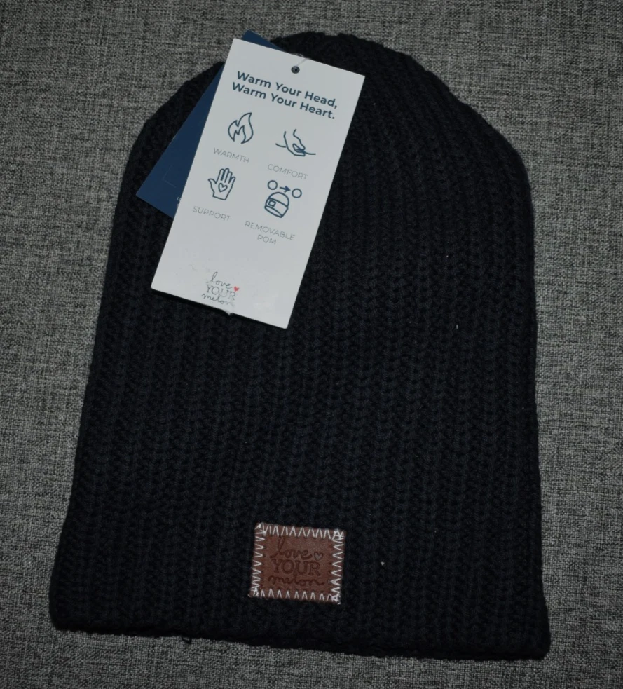 Love Your Melon Knit Beanie Slouch Style Black Hat - Toddler - New with Tags!