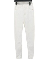 Monki Women's Jeans W 30 in White Cotton with Elastane Skinny