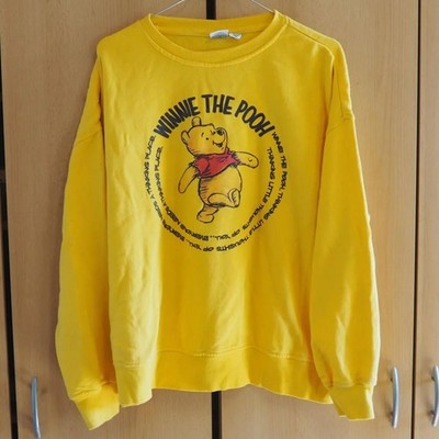 Disney Winnie Pooh Sweatshirt Gelb Gr. L 42/44 Damen Pullover Vintage Style