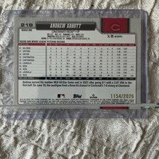 Topps 2026 Series 1 Andrew Abbott Cincinnati Reds #218 Base Set Baseball Card