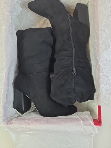 CARLOS By CARLOS SANTANA ‘Khandi’ Black Faux Suede Tall Slouch Boots - Size 5M - Picture 9 of 12