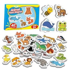 40 Animal Fridge Magnets for Toddlers,Animal Foam Refrigerator Magnets Toys