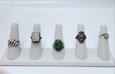 Sterling Silver 925 Jewelry Lot of 5 Rings Moonstone Inlay Filigree 39.5g