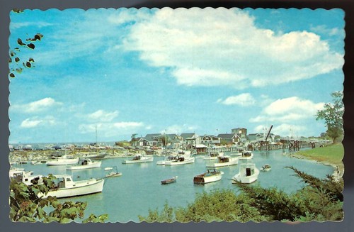 Vintage Postcard, Boats At Their Mooring, Perkins Cove, Ogunquit, Maine, used