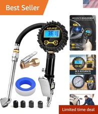 Easy-to-use 200 Psi Digital Tire Inflator With Lcd Pressure Gauge Locking Hose