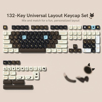 130+ Keys MOA Profile PBT Keycaps Dye-Sub Cherry MX Gateron Mechanical Keyboard