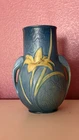 Vintage Blue Roseville Zephyr Lily Vase - Double Handled - Marked 130-6