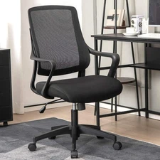 NNECW Ergonomic Office Chair with Curved Backrest & Armrest