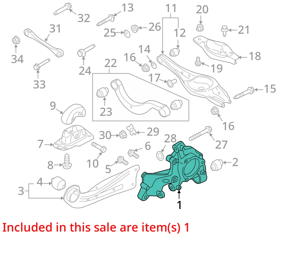 Audi RS3 S3 A3 Rear Right Passenger Suspension Wheel Hub Knuckle 2015 - 2020 OEM - Image 3 of 4