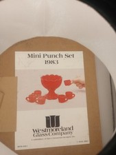 Westmoreland Mini Punch Set, Red Glass, 1983, Complete Boxed Set