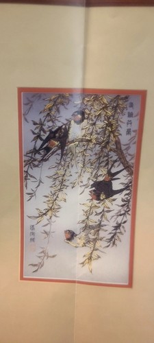 Set 3 Etchings Zhang Shou-Cheng 24KT Gold Pure Silver Crane, Swallows, Sparrows - Picture 9 of 17
