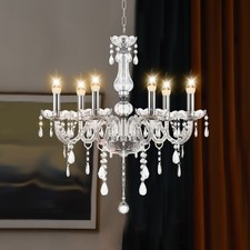 6 Lights Crystal Chandelier Hanging Ceiling Light Pendant Fixture Lighting