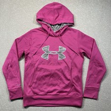 Under Armour Hoodie Womens Pink Camo Coldgear Semi Fitted Storm Sweatshirt S / P