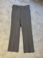 VTG 70  s Flared Disco Pants Brown Polyester 30x29 Bell Bottoms