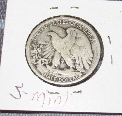 Fine Silver 1918 s San Francisco Mint Silver Walking Liberty Half Dollar 1/2 WLH