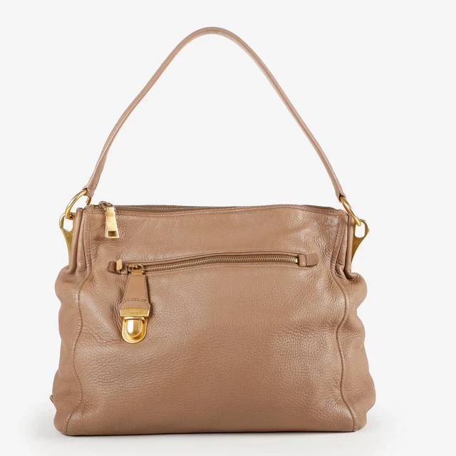 (Ebay live) Prada Leather Lock It Shoulder Bag, Brown 10369