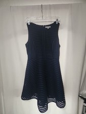 Sophia + Zeke navy blue textured skate dress size M