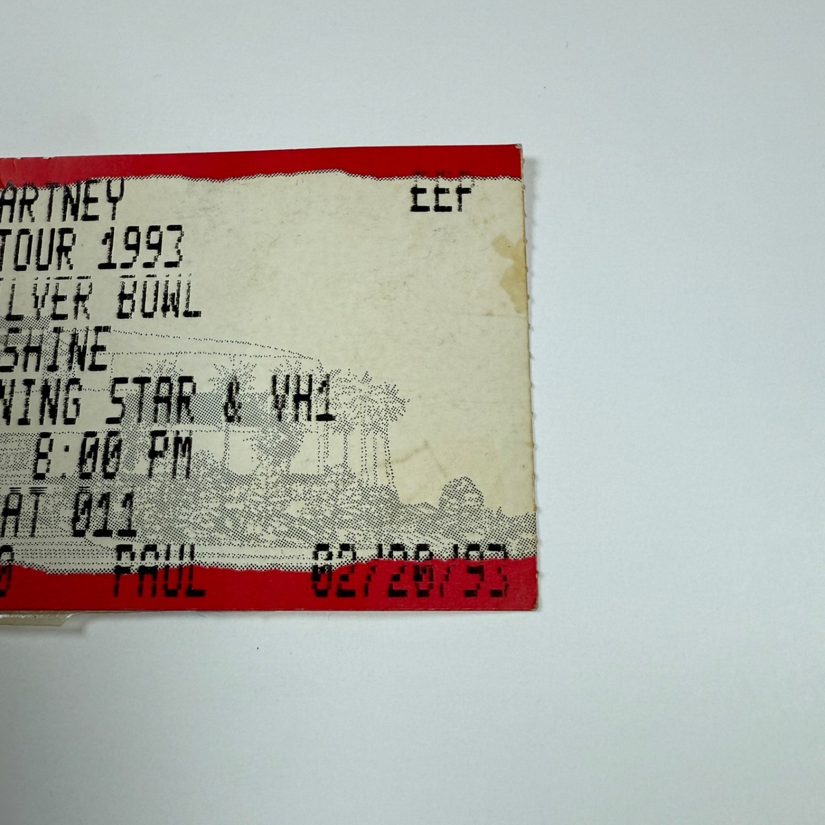 Rare apr 14 1993 Paul McCartney Concert Ticket Sam Boyd Bowl Las
