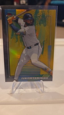 2026 Topps Finest Junior Caminero Yellow Gold 75/275 Uncommon Rays Refractor