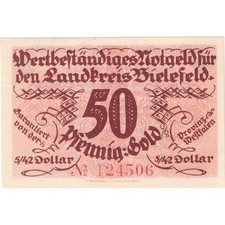 [#293472] Germany, Bielefeld, 50 PFENNIG-GOLD, 1923-11-28, UNC