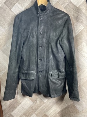 ALL SAINTS Leder Blazer Jacke Herren SMALL Wildleder S gewachst EMERSON wie Survey