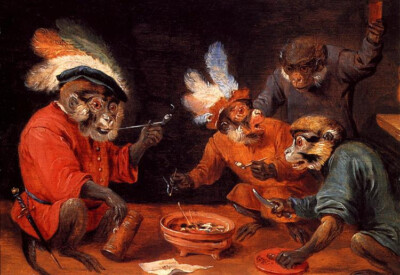 high quality oil painting 100% handpainted on canvas ''Monkey Tavern''