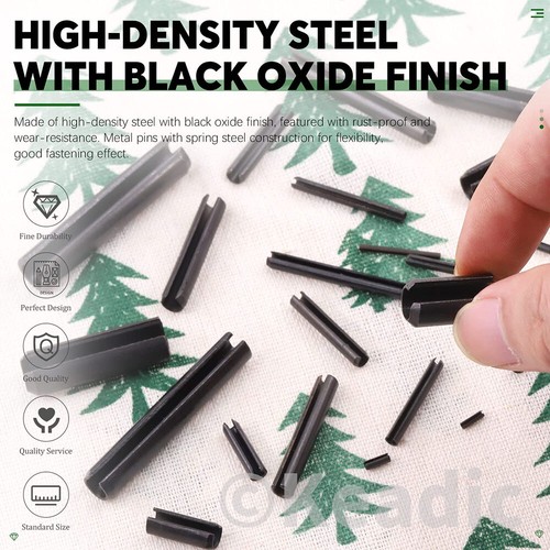 Black Spring Pins Split Tension Roll Pin 65 Mn steel M1.5 M2 M2.5 M3 M4 M5-M12 - Picture 8 of 156