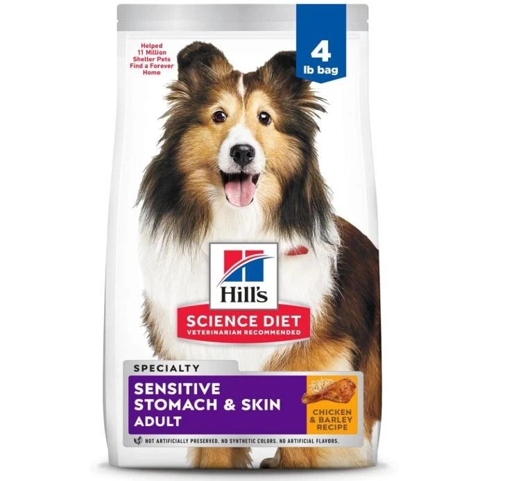 Hill's Science Diet Dry Dog Food, Adult, Sensitive Stomach & Skin, Chicken & 4