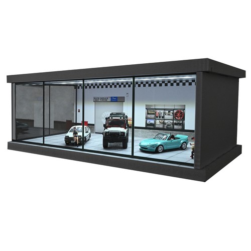Diorama 1:64 Car Garage Model LED Lighting Parking Lot Scene Display Case Toy AU - Picture 55 of 63