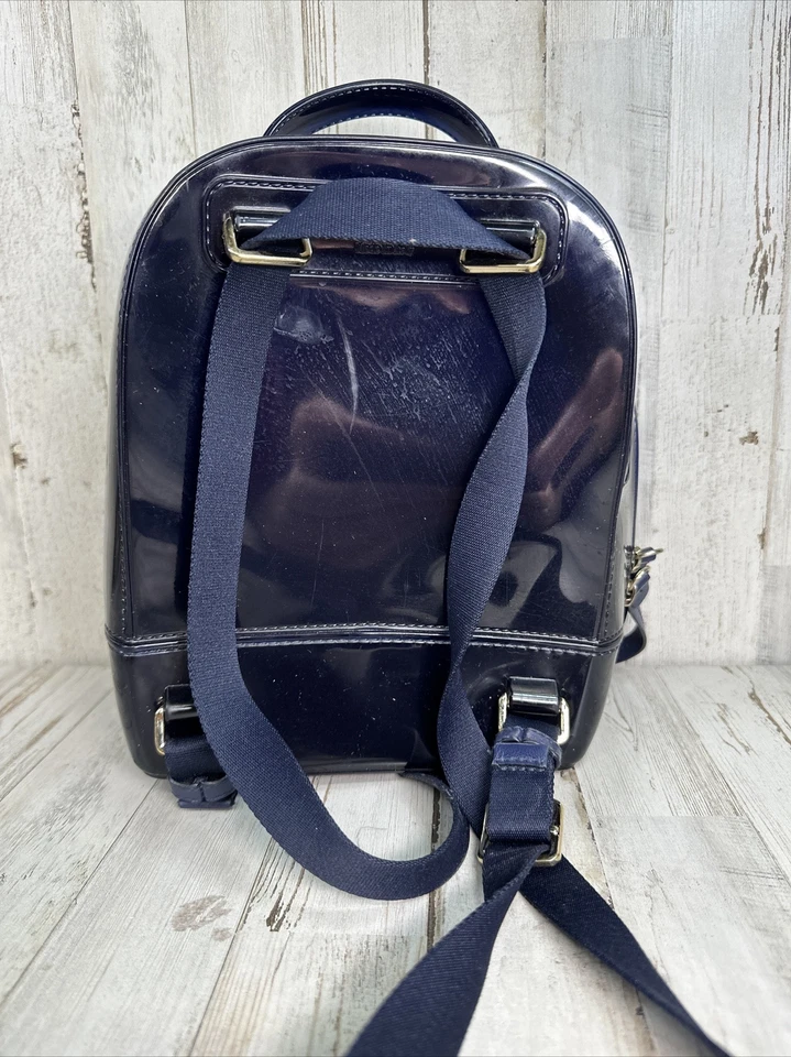 Furla конфеты сумка 3Way рюкзак мини маленький ПВХ резиновый темно-синий - Изображение 2 из 4