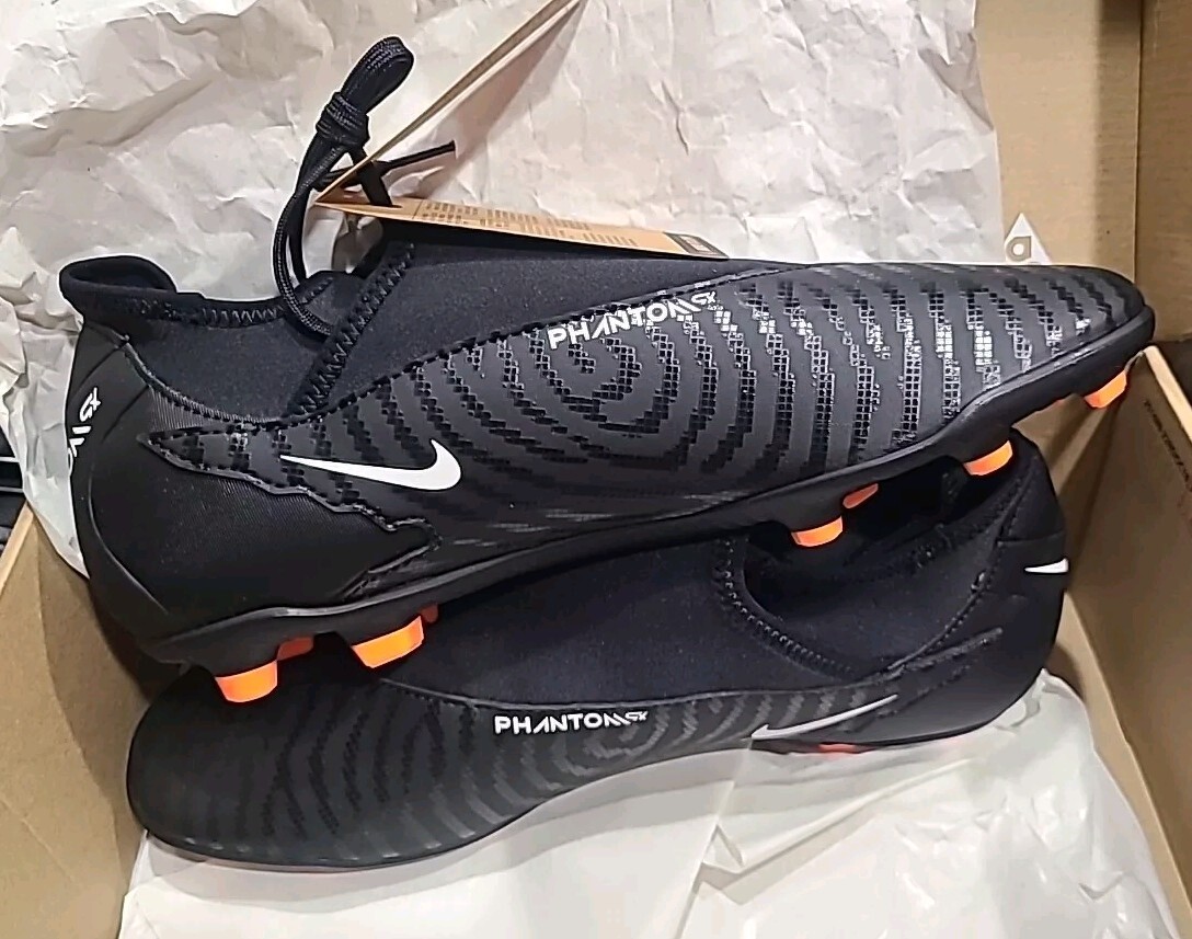 Nike Phantom GX Club DF FG/MG Negro Blanco Naranja DD9482-010 Para hombres 12.5 ¡Nuevo!
