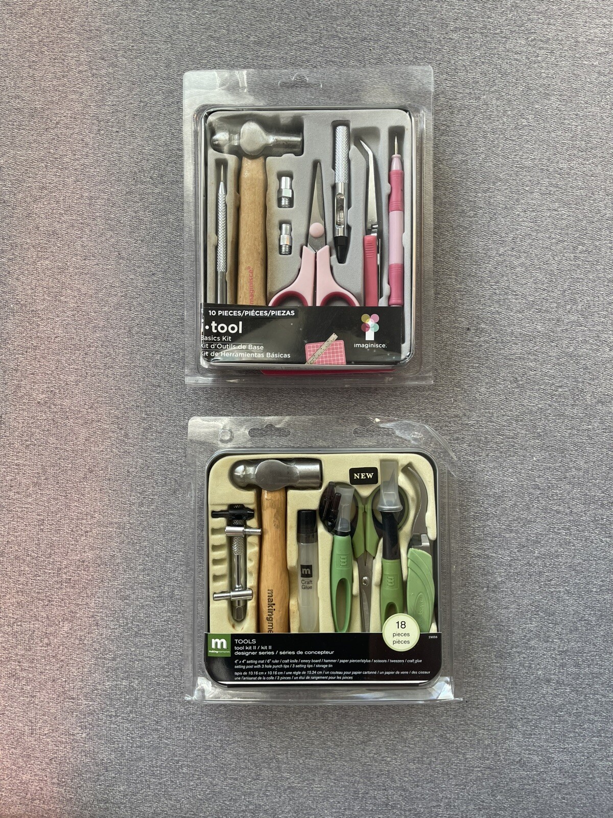 MAKING MEMORY Kit de herramientas para scrapbooking, cardmaking, juego rosa y verde.