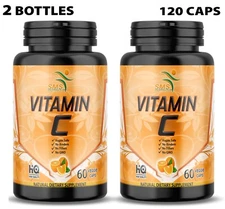 Pure Vitamin C Immune, Energy & Nervous System Support 120 Veggie Capsules