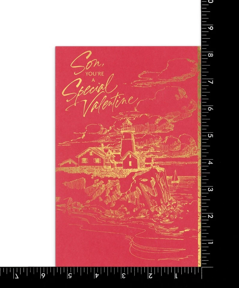 Tarjeta amorosa del día de San Valentín PARA HIJO, Lighthouse Coast de American Greetings +✉ Foto 3 de 4