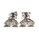 GIA certified 14k white gold .96CT MARQUISE diamond stud earrings SI2 J I1 I — photo 1