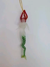 Mermaid Vintage Blown Glass Christmas Ornament Milon Townsend Handmade Red Hair 