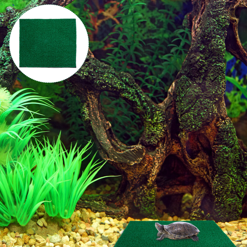 Resin Artificial Turf Mat Basking Platform Fish Tank Simulation eBay