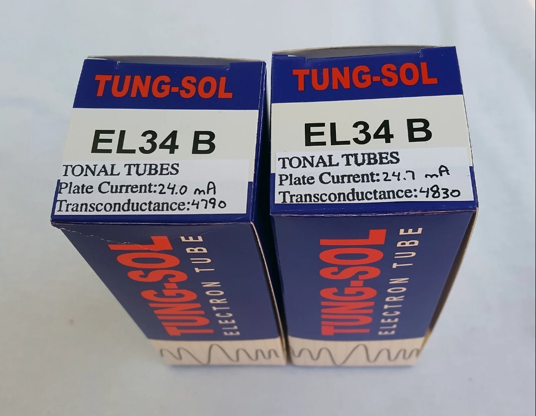 New 2x Tung-Sol EL34B | Matched Pair / Duet / Two | Power Tubes