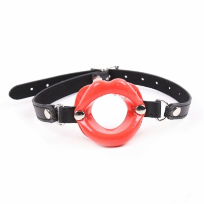 Open Mouth Gag Silicone Oral Lips Plug Fixation O-Ring Mask Head Hood Bondage SM