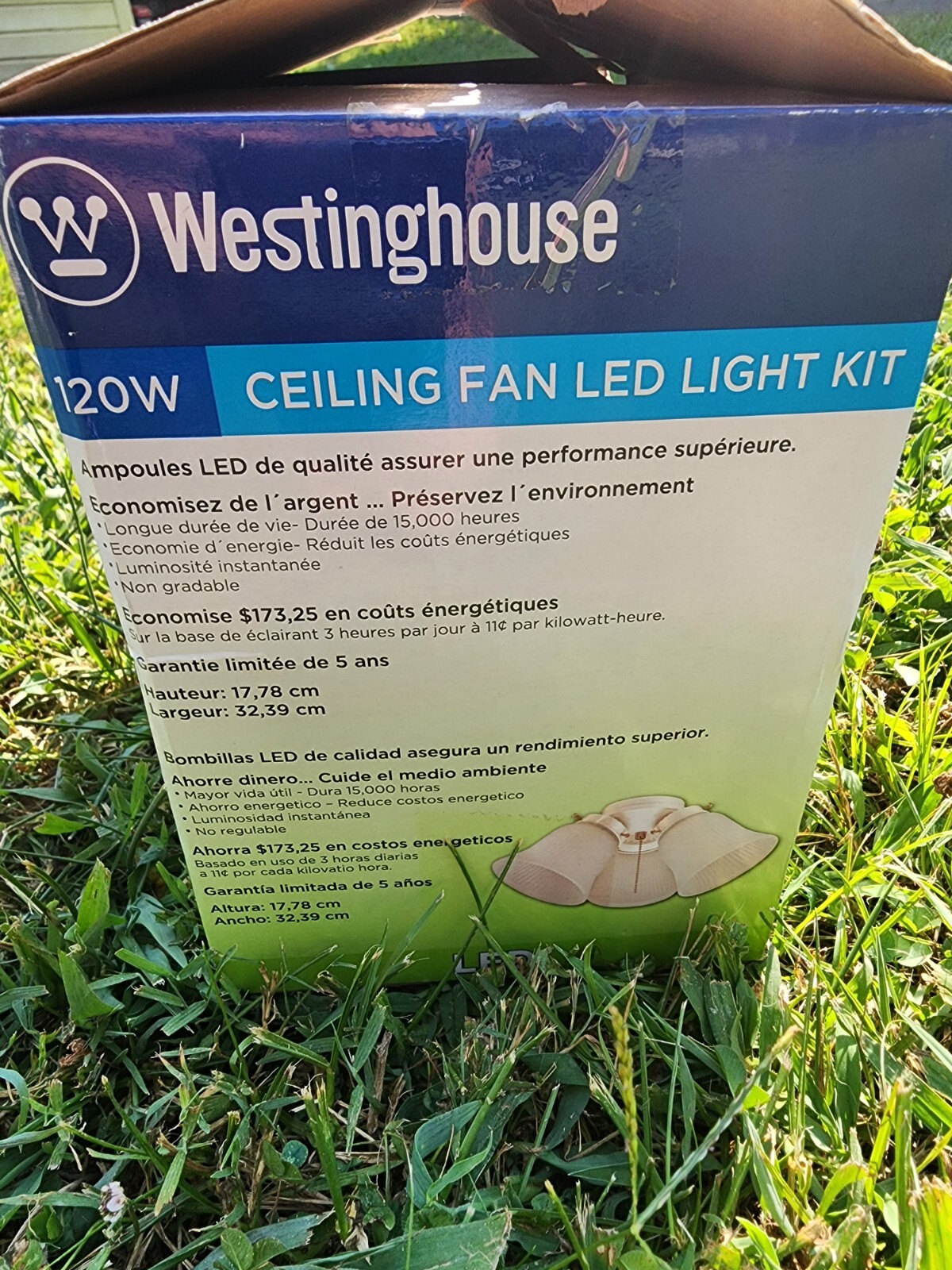 Westinghouse 77847 White 3Light LED Cluster Ceiling Fan Light Kit (f29