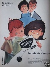 PUBLICITÉ 1958 TISSGAR MOUCHOIRS EN TISSU GARANTI BOUSSAC - ADVERTISING