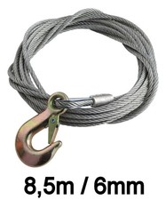 Câble D'Acier en Acier Avec Resistance Crochet 6mm 8,5 M pour Treuil à Manuel