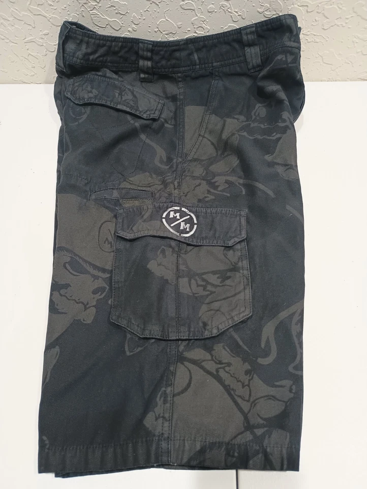 Pantalones Cortos Chinos Metal Mulisha Para Hombres Talla 29 Negros Moto de Suciedad Patinador Logo Envejecido Y2K Foto 3 de 4