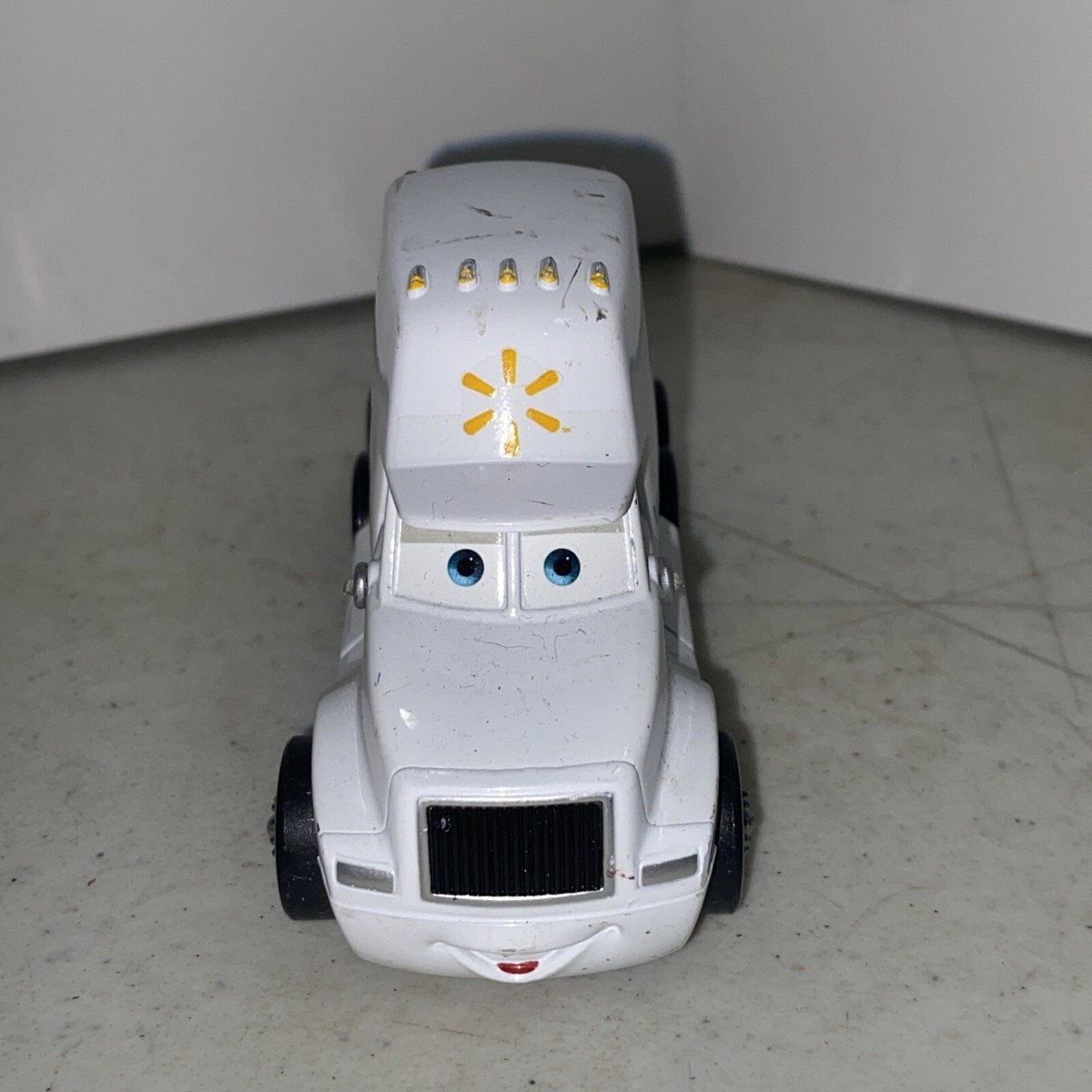 Disney Pixar Cars White Walmart Wally Hauler Semi Truck No
